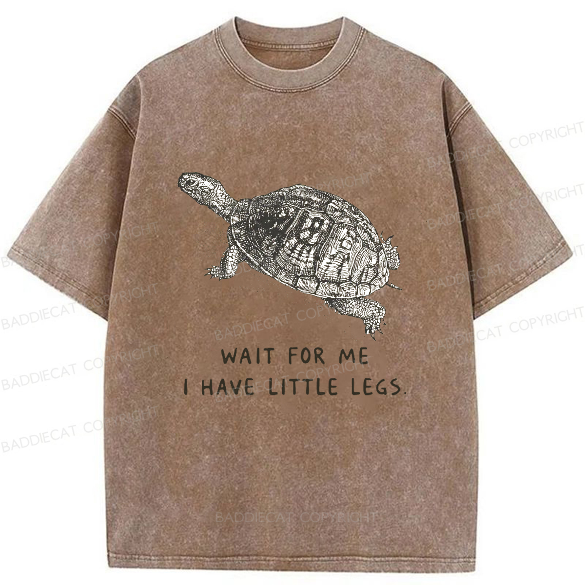 Baddiecat Anxious Turtle Washed T-shirt