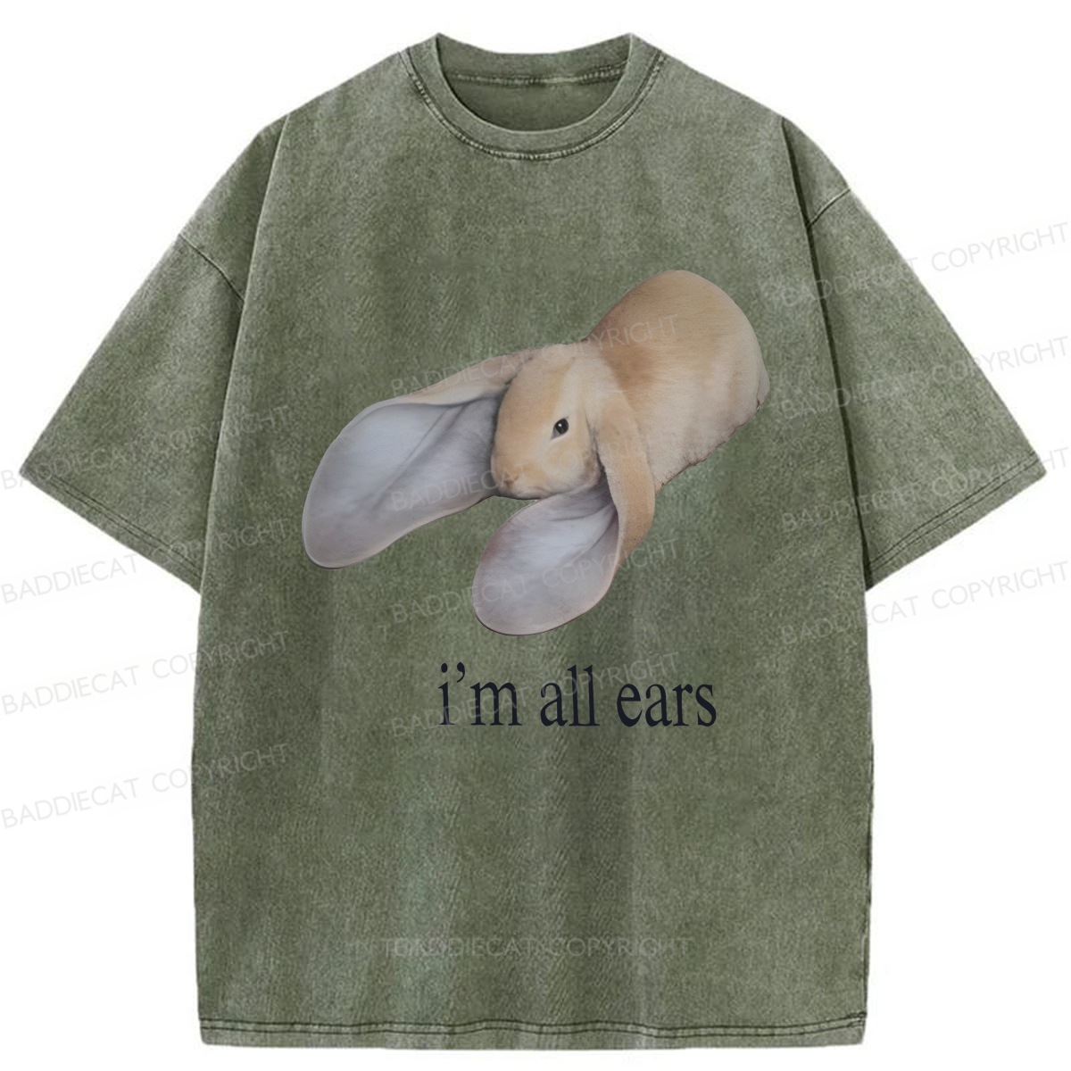 Baddiecat I'm Listening Washed T-shirt