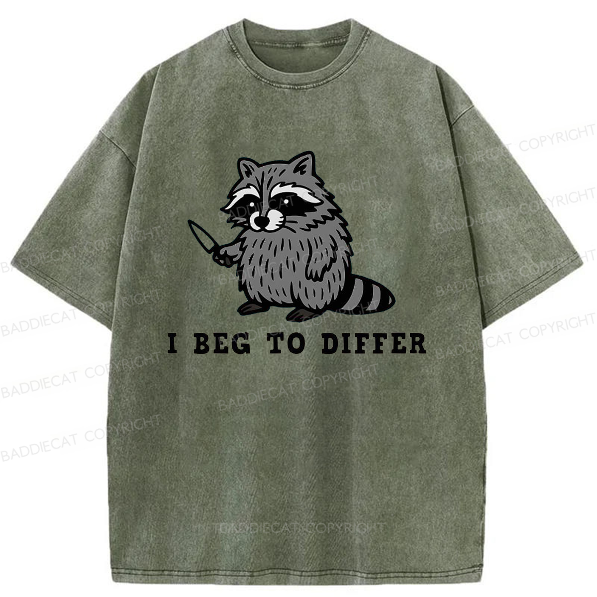 Baddiecat I Beg To Differ Washed T-shirt