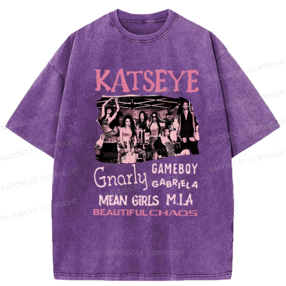 Baddiecat Katseye The Beautiful Chaos Tour Washed T-shirt