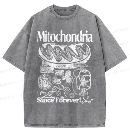 Baddiecat Mitochondria Vintage Science Washed T-shirt