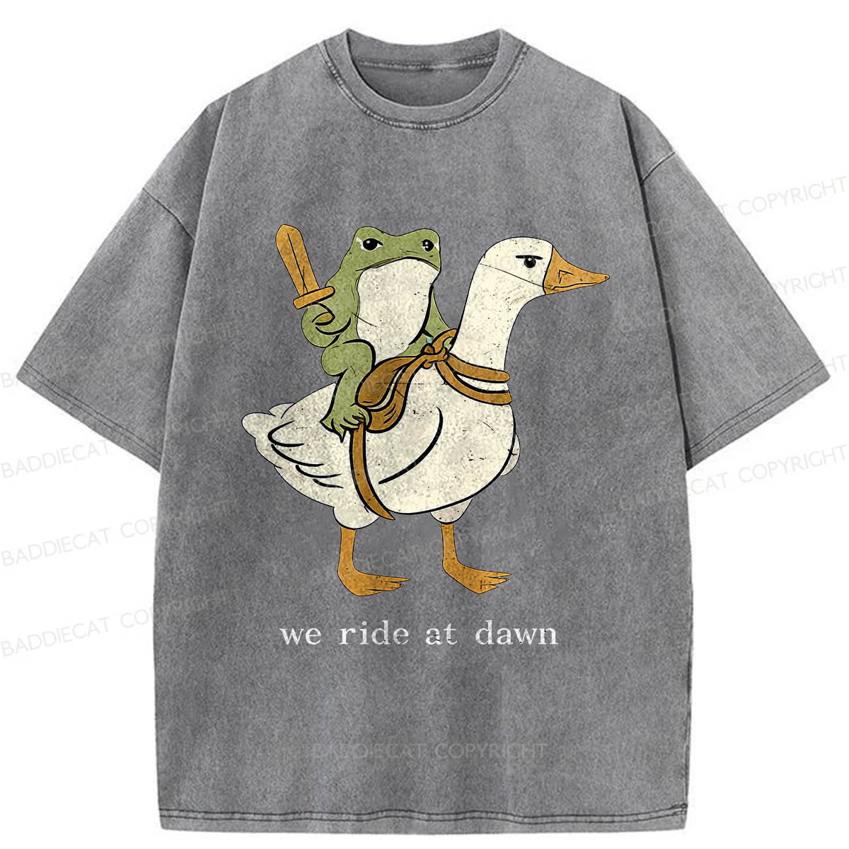 Baddiecat We Ride At Dawn Washed T-shirt