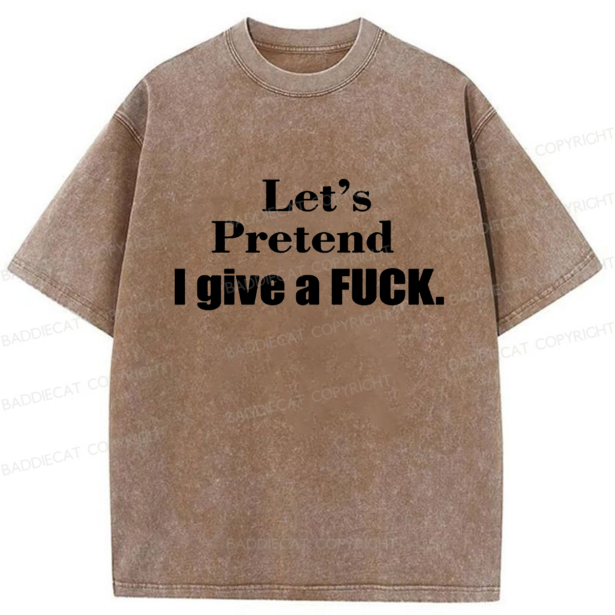 Baddiecat Fuck Funny Quote Retro Washed T-shirt