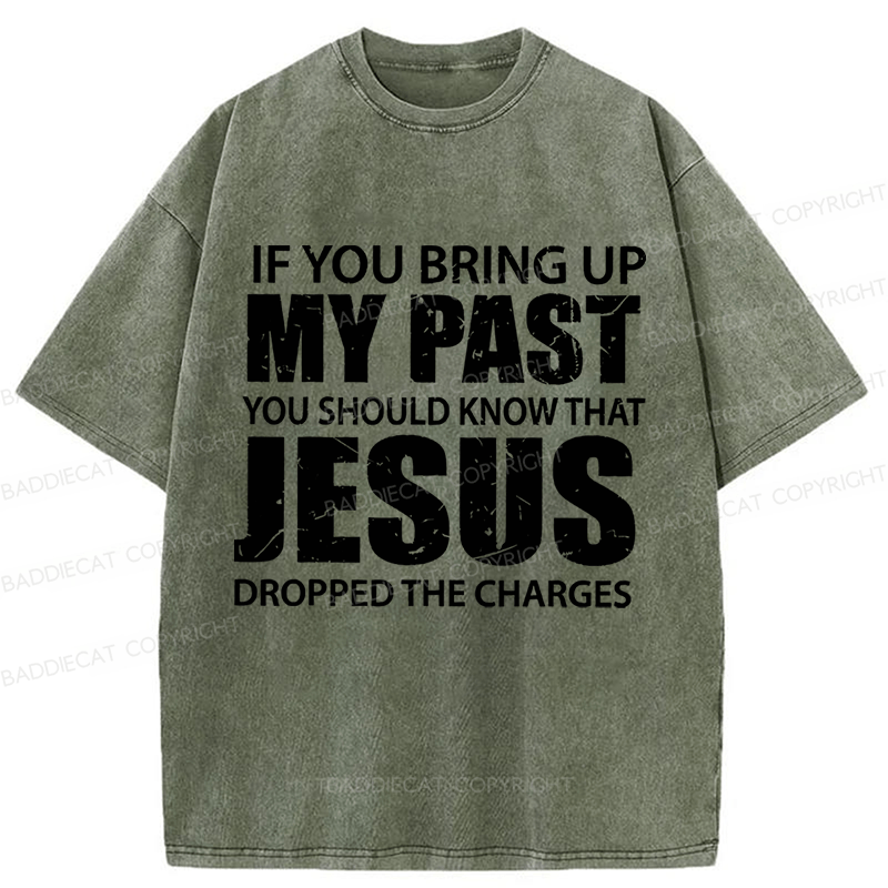 Baddiecat Jesus Christian Faith Washed T-shirt