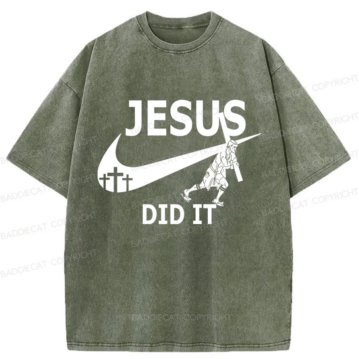 Baddiecat Funny Jesus Washed T-shirt