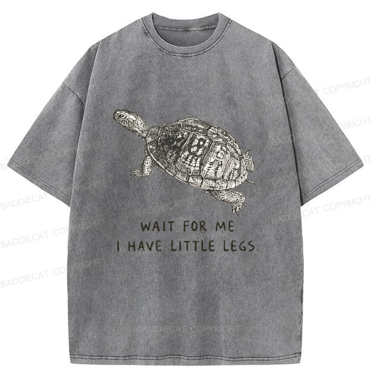 Baddiecat Anxious Turtle Washed T-shirt