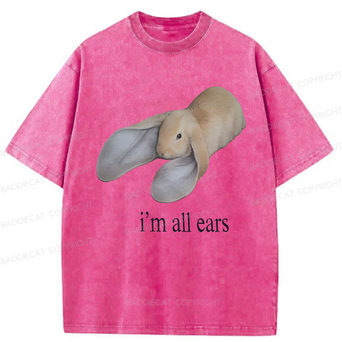 Baddiecat I'm Listening Washed T-shirt