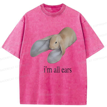 Baddiecat I'm Listening Washed T-shirt