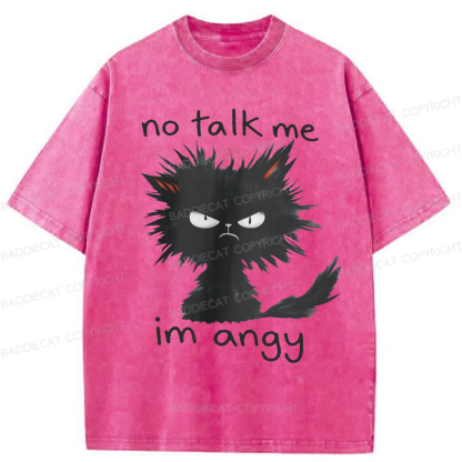 Baddiecat No Talk Me Im Angy Cat Washed T-shirt