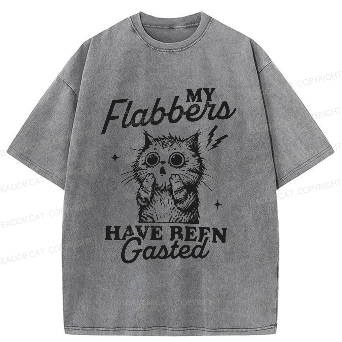 Baddiecat Stiff-faced Kitten Washed T-shirt