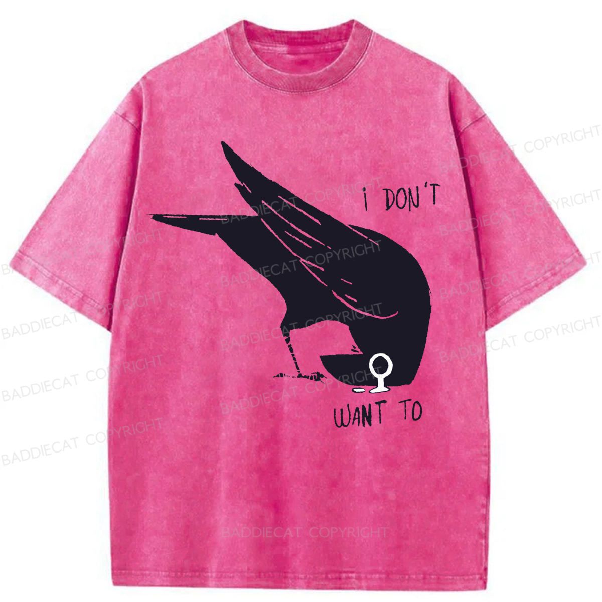Baddiecat I Don't Want To Raven Washed T-shirt