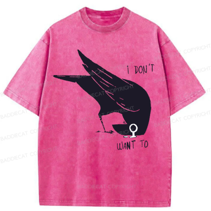 Baddiecat I Don't Want To Raven Washed T-shirt