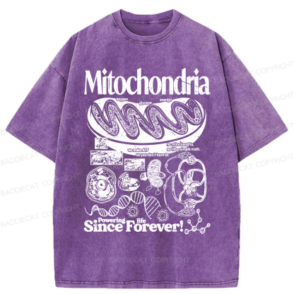 Baddiecat Mitochondria Vintage Science Washed T-shirt