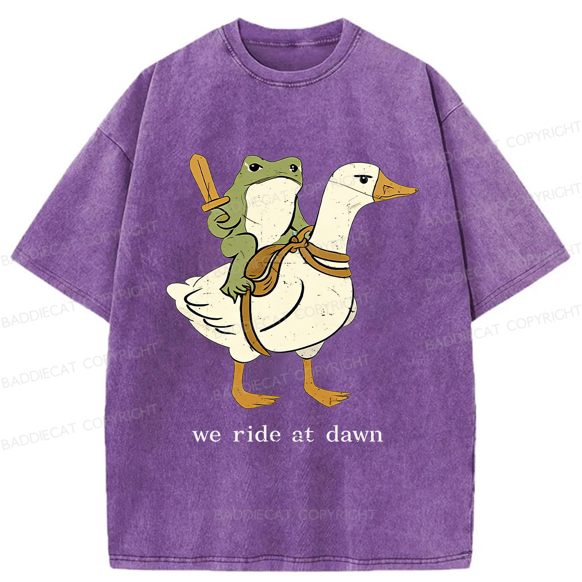 Baddiecat We Ride At Dawn Washed T-shirt