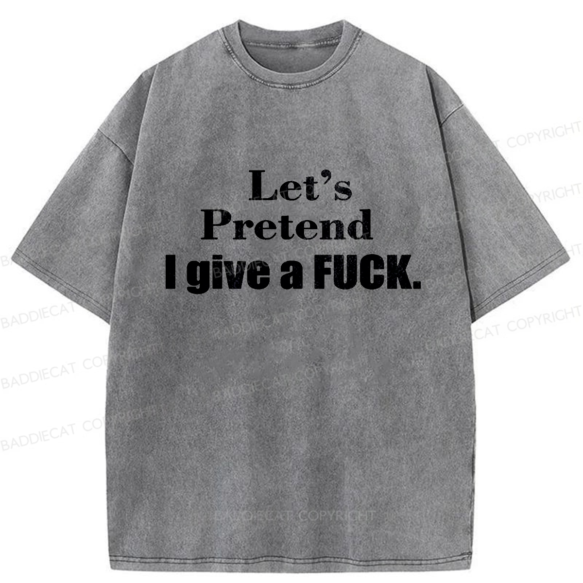 Baddiecat Fuck Funny Quote Retro Washed T-shirt