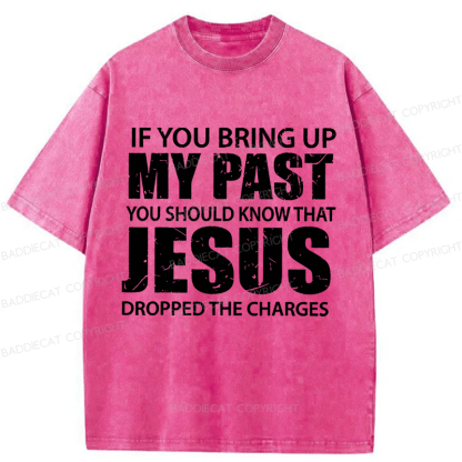 Baddiecat Jesus Christian Faith Washed T-shirt