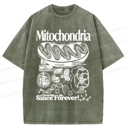 Baddiecat Mitochondria Vintage Science Washed T-shirt