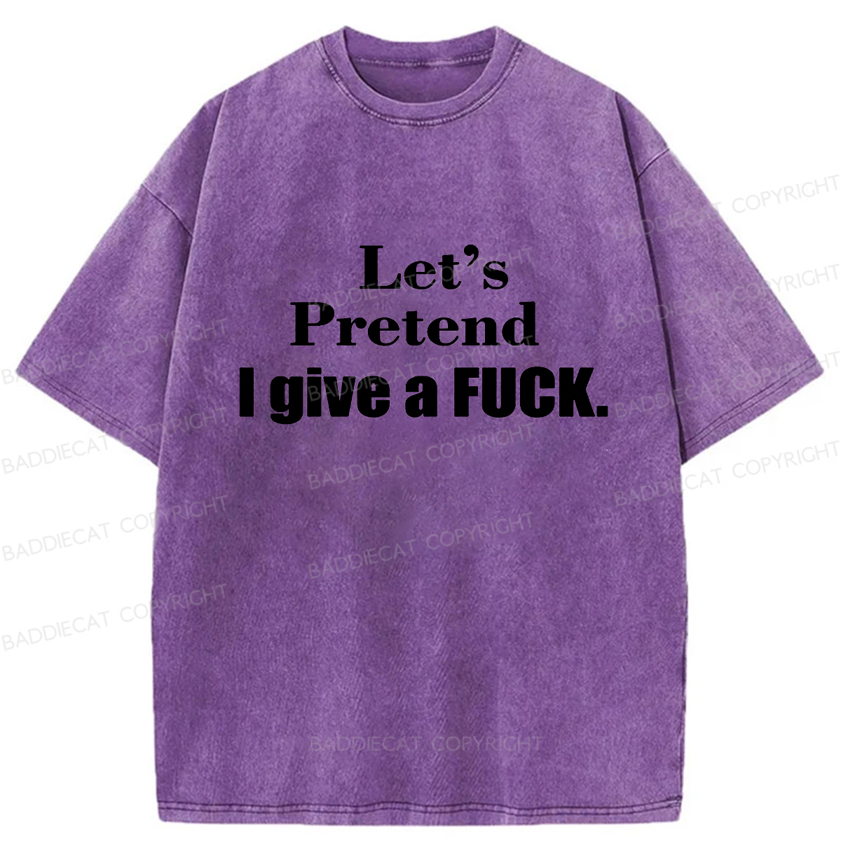 Baddiecat Fuck Funny Quote Retro Washed T-shirt