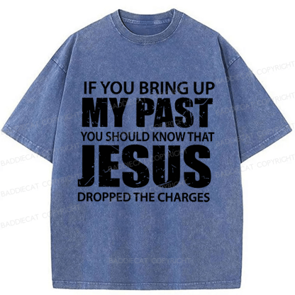 Baddiecat Jesus Christian Faith Washed T-shirt