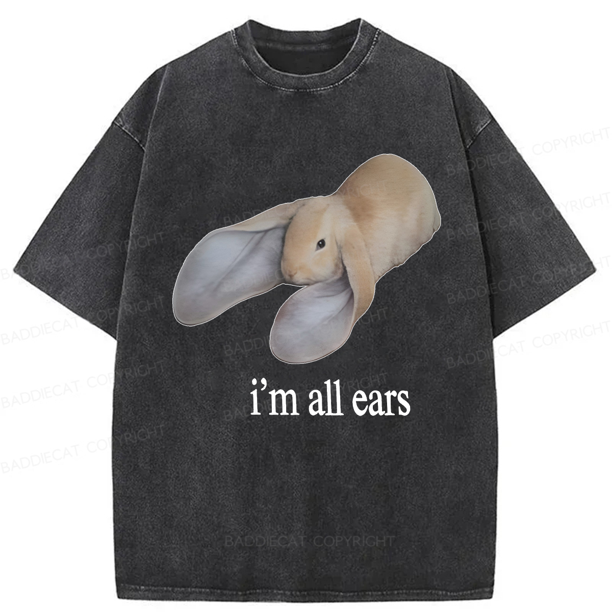 Baddiecat I'm Listening Washed T-shirt