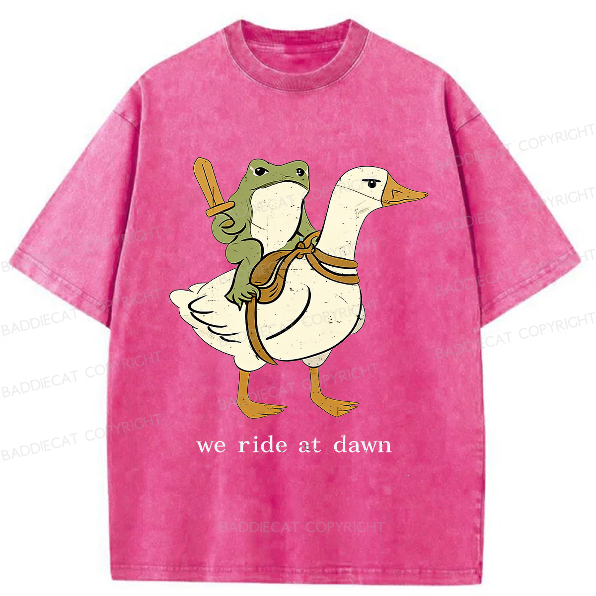 Baddiecat We Ride At Dawn Washed T-shirt