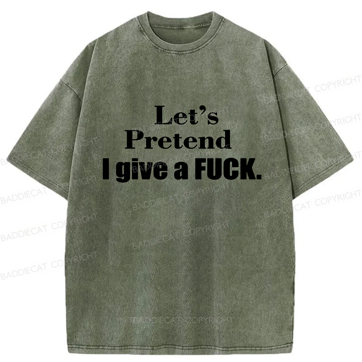 Baddiecat Fuck Funny Quote Retro Washed T-shirt