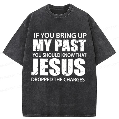 Baddiecat Jesus Christian Faith Washed T-shirt