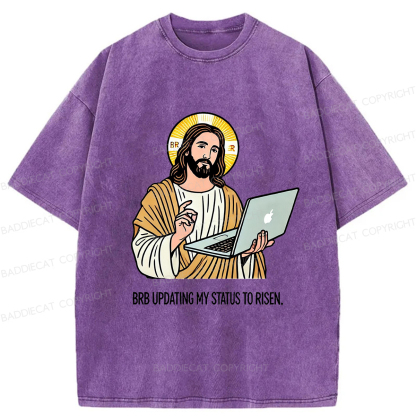 Baddiecat Funny Jesus Retro Washed T-shirt