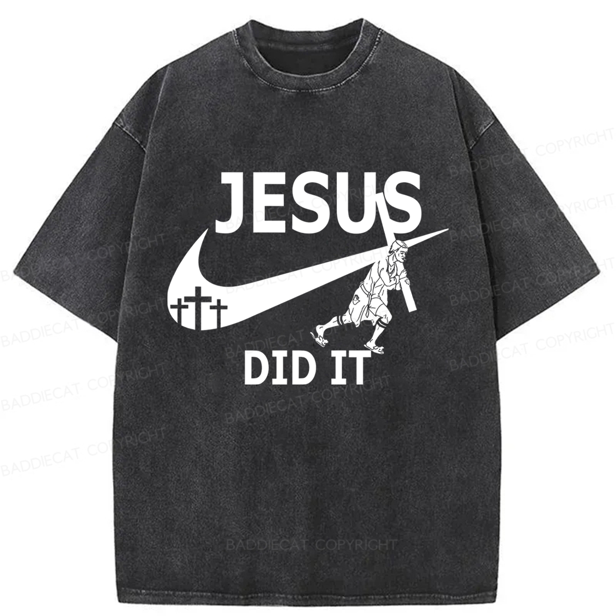 Baddiecat Funny Jesus Washed T-shirt