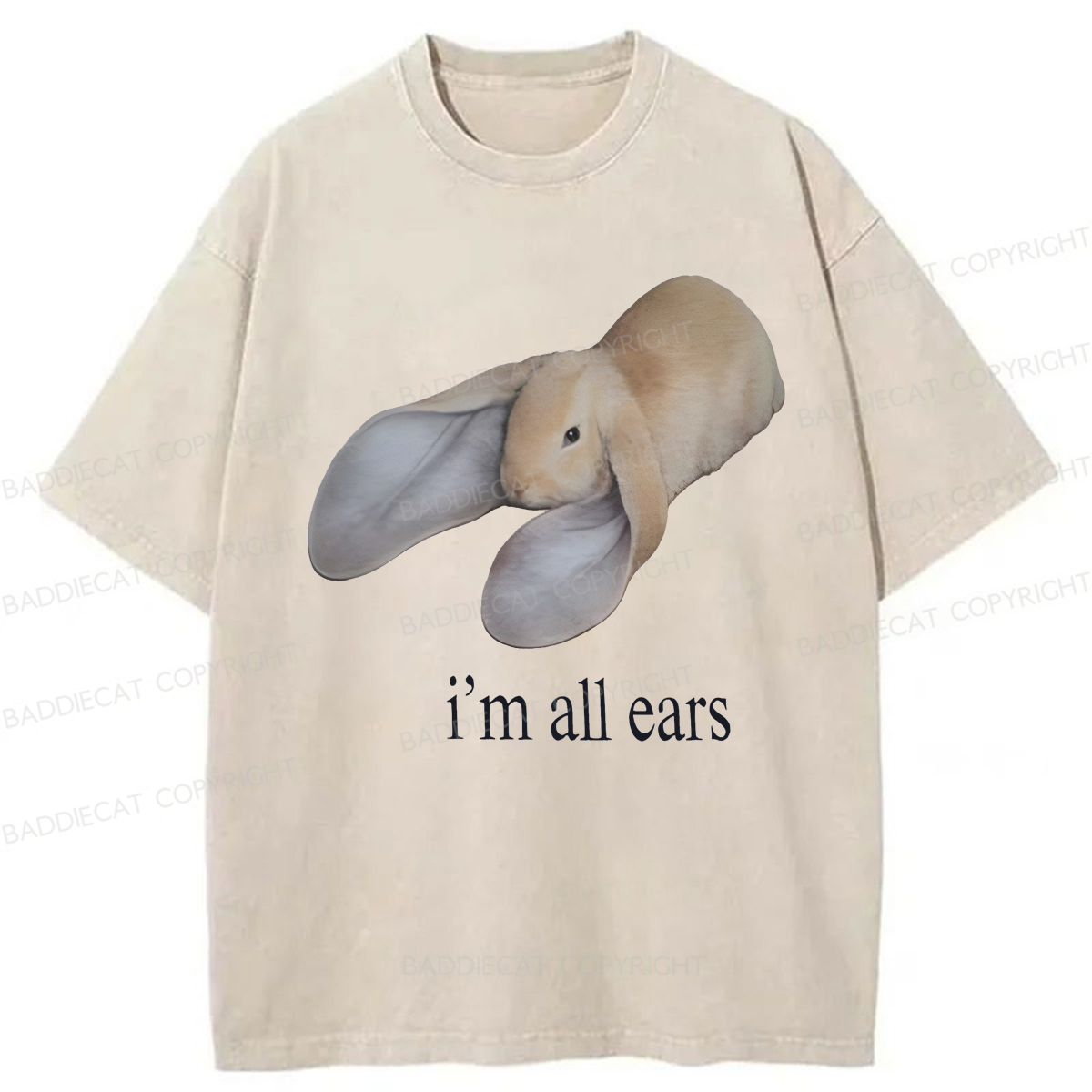 Baddiecat I'm Listening Washed T-shirt