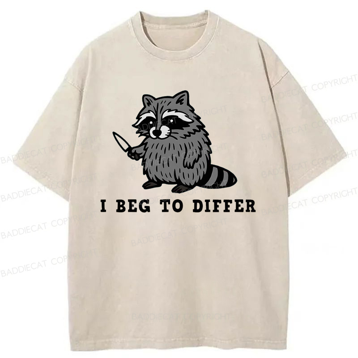 Baddiecat I Beg To Differ Washed T-shirt