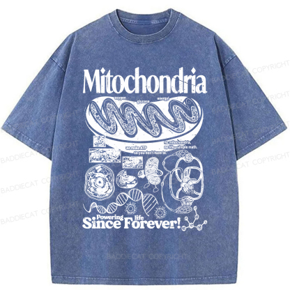 Baddiecat Mitochondria Vintage Science Washed T-shirt