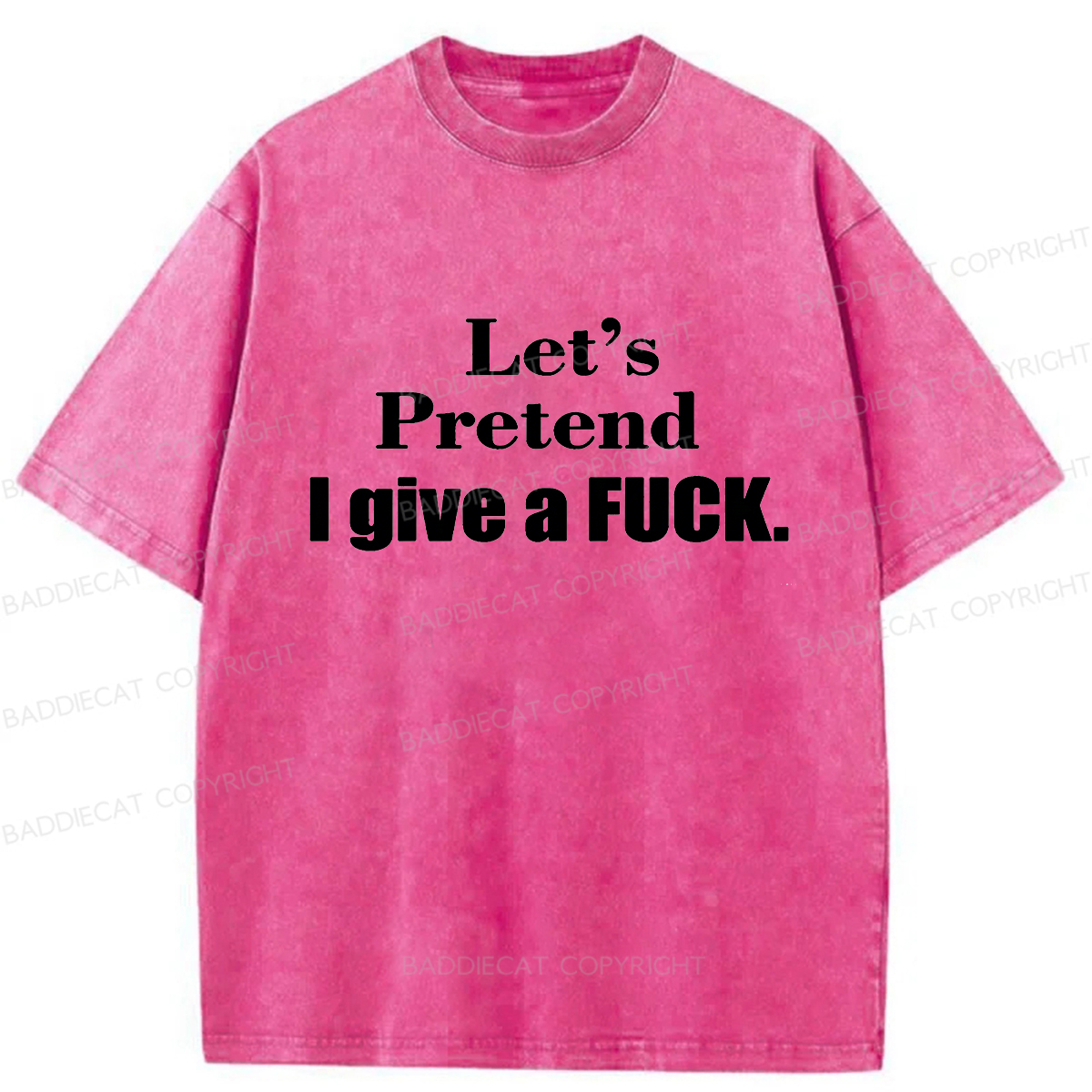 Baddiecat Fuck Funny Quote Retro Washed T-shirt