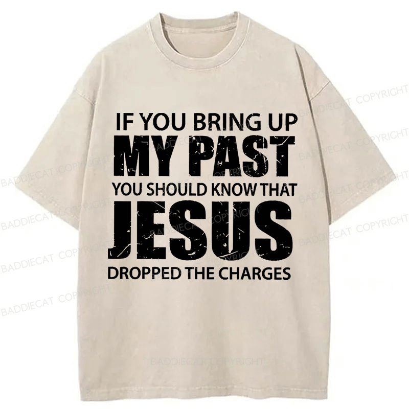 Baddiecat Jesus Christian Faith Washed T-shirt
