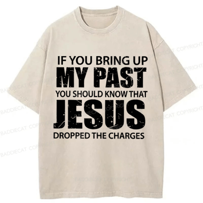 Baddiecat Jesus Christian Faith Washed T-shirt