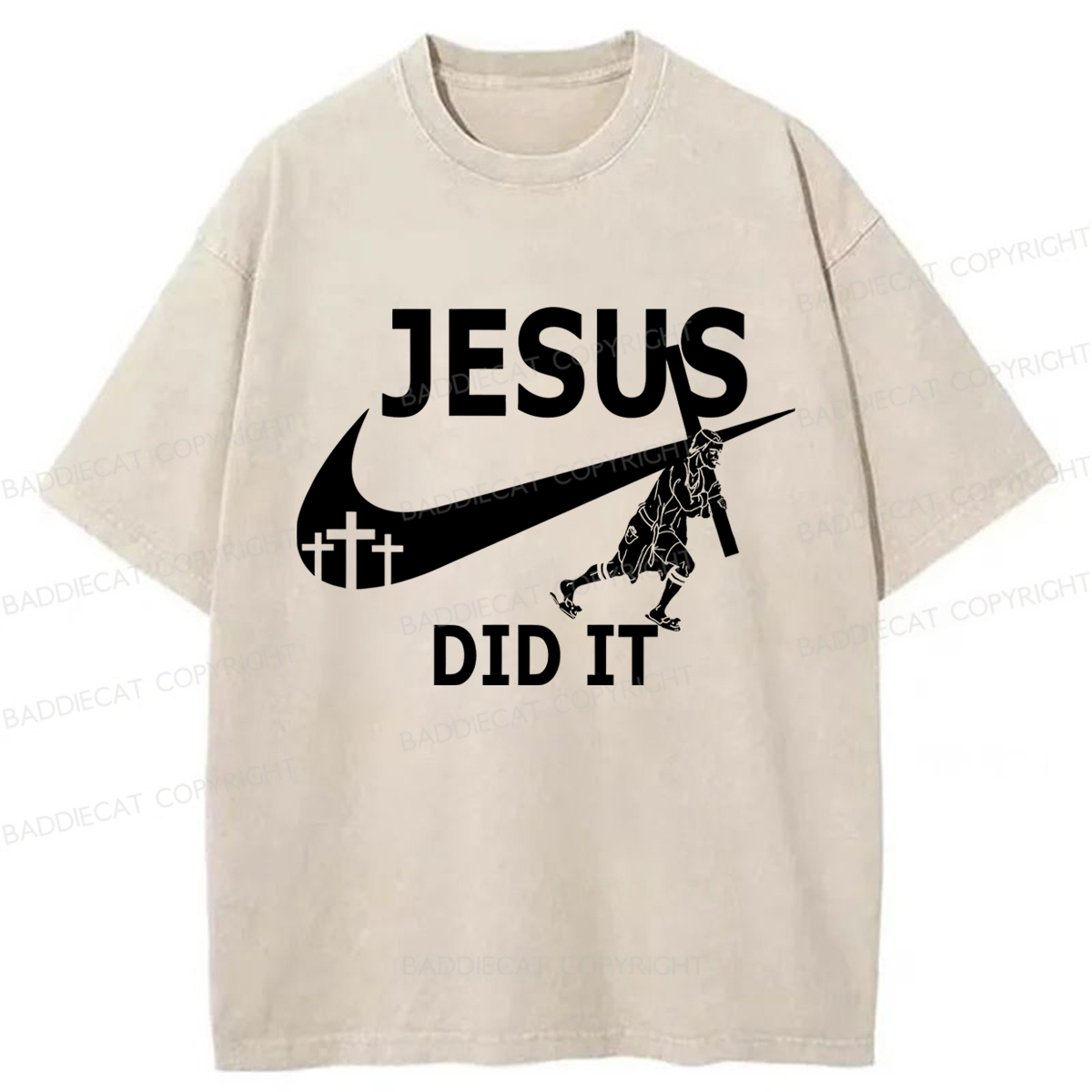 Baddiecat Funny Jesus Washed T-shirt