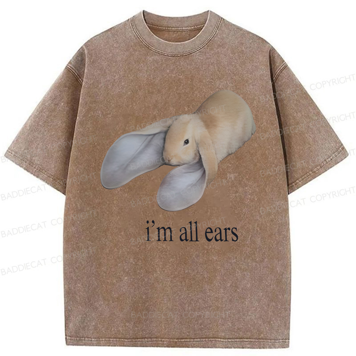 Baddiecat I'm Listening Washed T-shirt