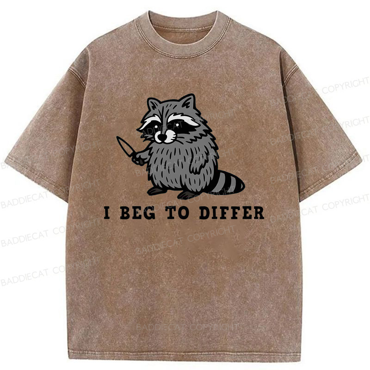 Baddiecat I Beg To Differ Washed T-shirt