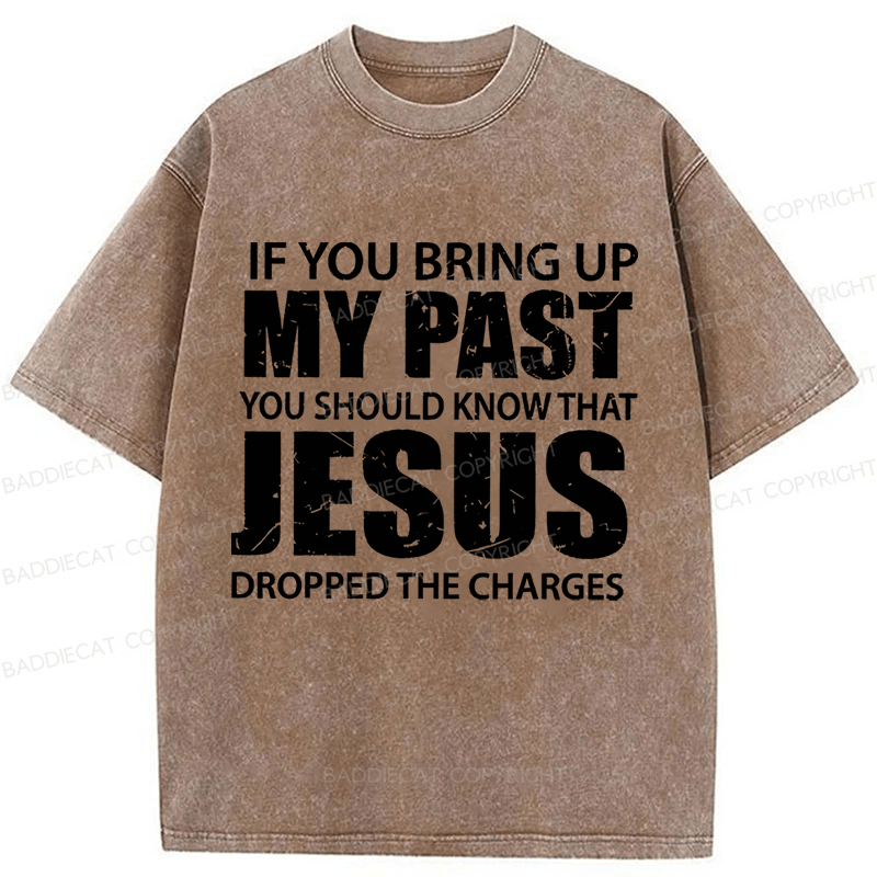 Baddiecat Jesus Christian Faith Washed T-shirt