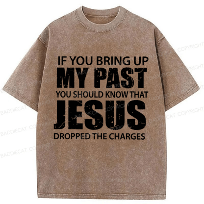 Baddiecat Jesus Christian Faith Washed T-shirt