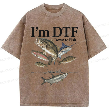 Baddiecat I'm Down To Fish Washed T-shirt