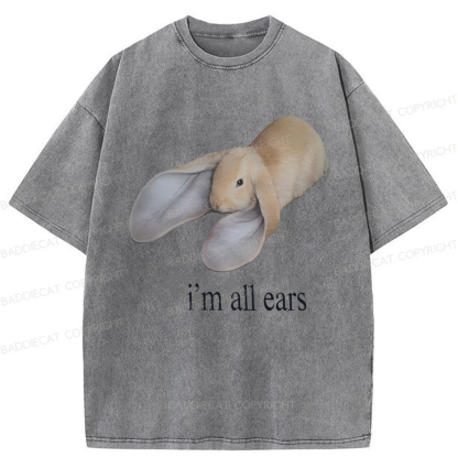 Baddiecat I'm Listening Washed T-shirt