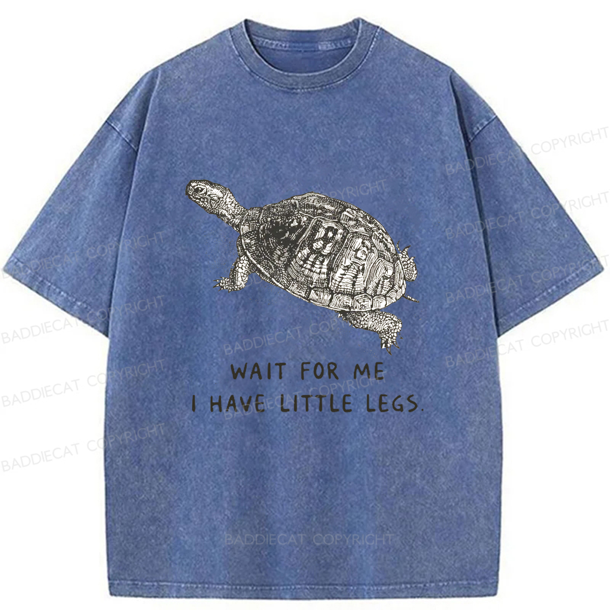 Baddiecat Anxious Turtle Washed T-shirt