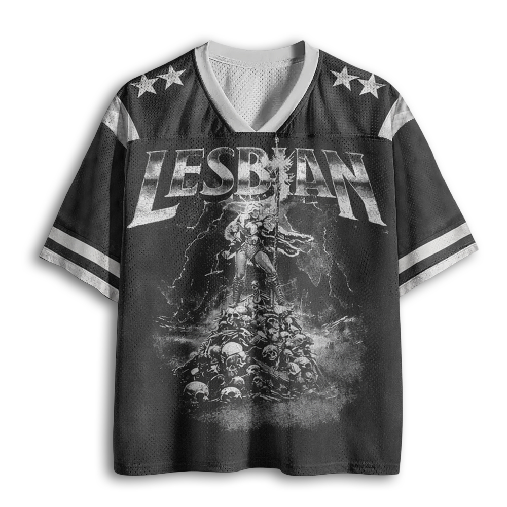 Baddiecat Lesbian Warrior Dark Fantasy Mesh Jersey