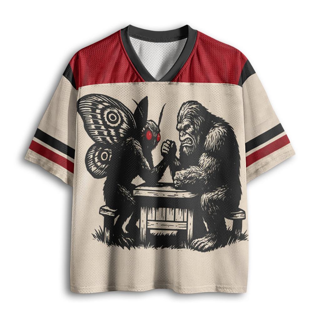Baddiecat Bigfoot vs Mothman Mesh Jersey