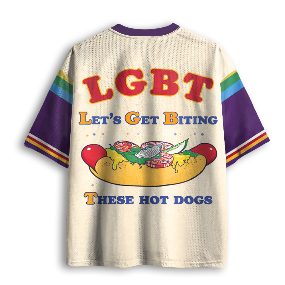 Baddiecat LGBT Let’s Get Biting These Hot Dogs Mesh Jersey