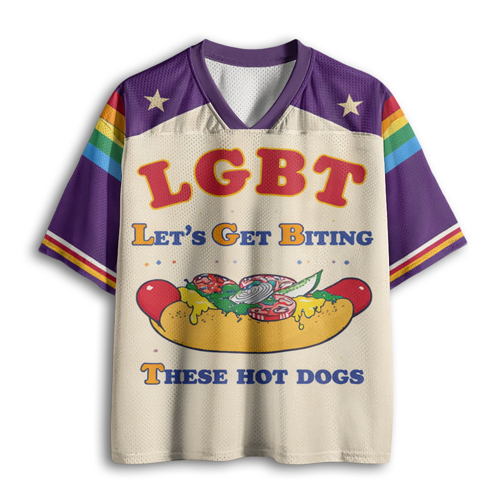 Baddiecat LGBT Let’s Get Biting These Hot Dogs Mesh Jersey