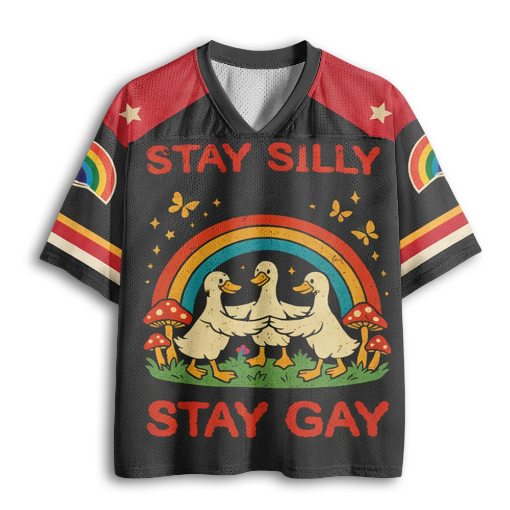 Baddiecat Stay Silly Stay Gay Mesh Jersey
