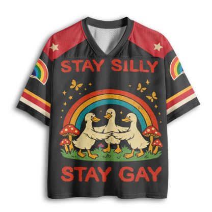 Baddiecat Stay Silly Stay Gay Mesh Jersey
