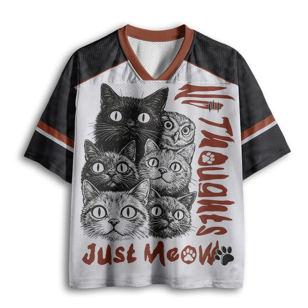 Baddiecat Funny Cat Just Meow Mesh Jersey